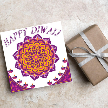 Happy Diwali Greeting Card, Diwali Wishes Card, Festival of Lights, Indian Hindu Celebration Card