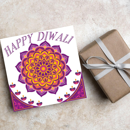 Happy Diwali Greeting Card, Diwali Wishes Card, Festival of Lights, Indian Hindu Celebration Card