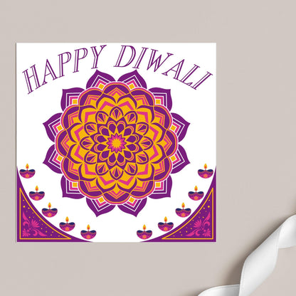 Happy Diwali Greeting Card, Diwali Wishes Card, Festival of Lights, Indian Hindu Celebration Card