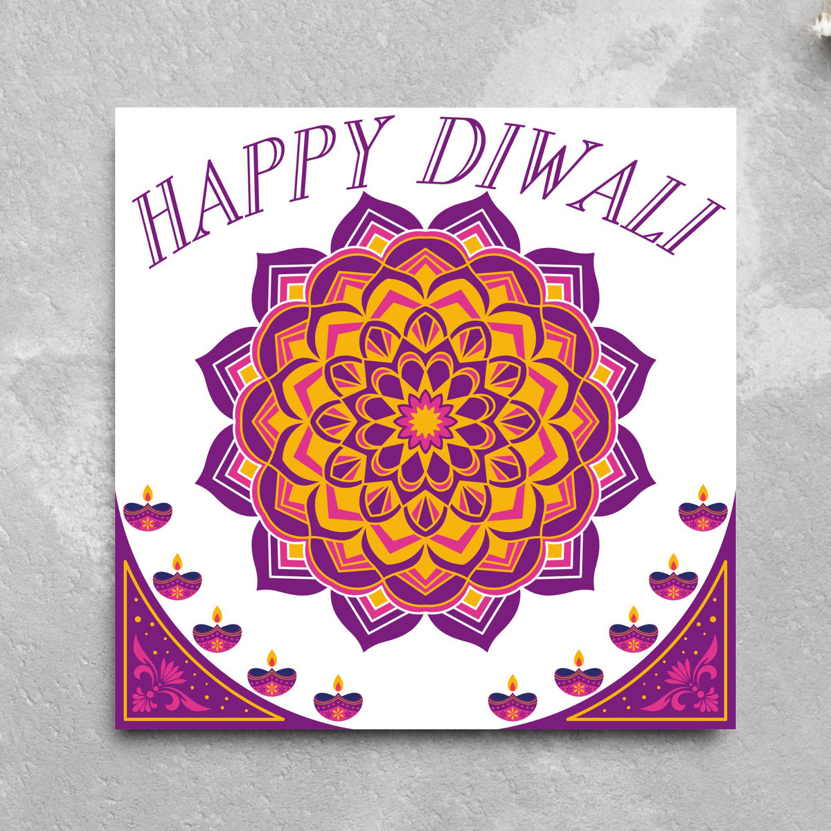 Happy Diwali Greeting Card, Diwali Wishes Card, Festival of Lights, Indian Hindu Celebration Card