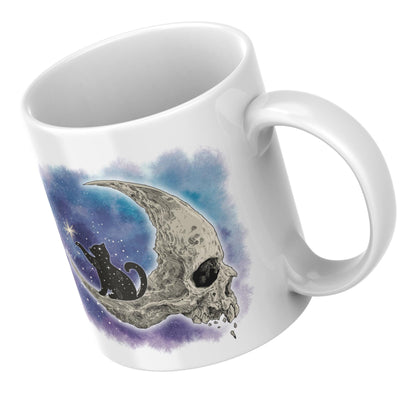 Gothic Mug, Cat, Celestial, Skull Moon, Goth Gift, Halloween Mug - Multi Colour Options