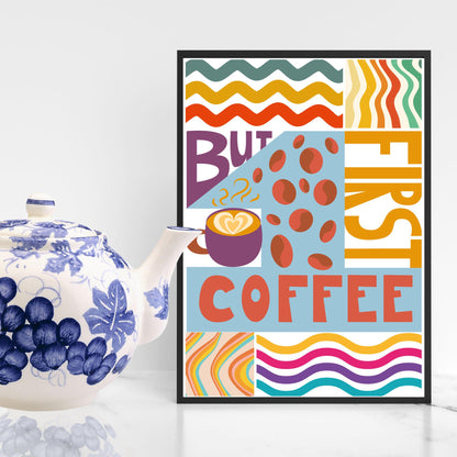 Coffee Wall Art, Poster for Kitchen, Cafe Art, Coffee Gift