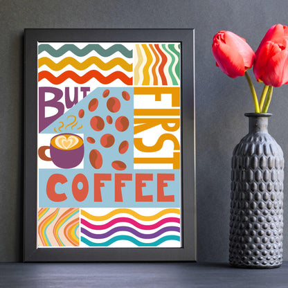 Coffee Wall Art, Poster for Kitchen, Cafe Art, Coffee Gift