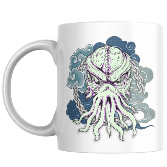 Cthulhu Mug, Tattoo Style Monster, Goth Gift, Halloween Mug - Multi Colour Options