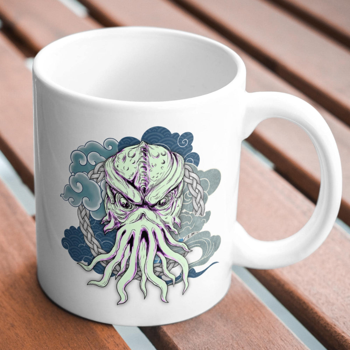 Cthulhu Mug, Tattoo Style Monster, Goth Gift, Halloween Mug - Multi Colour Options