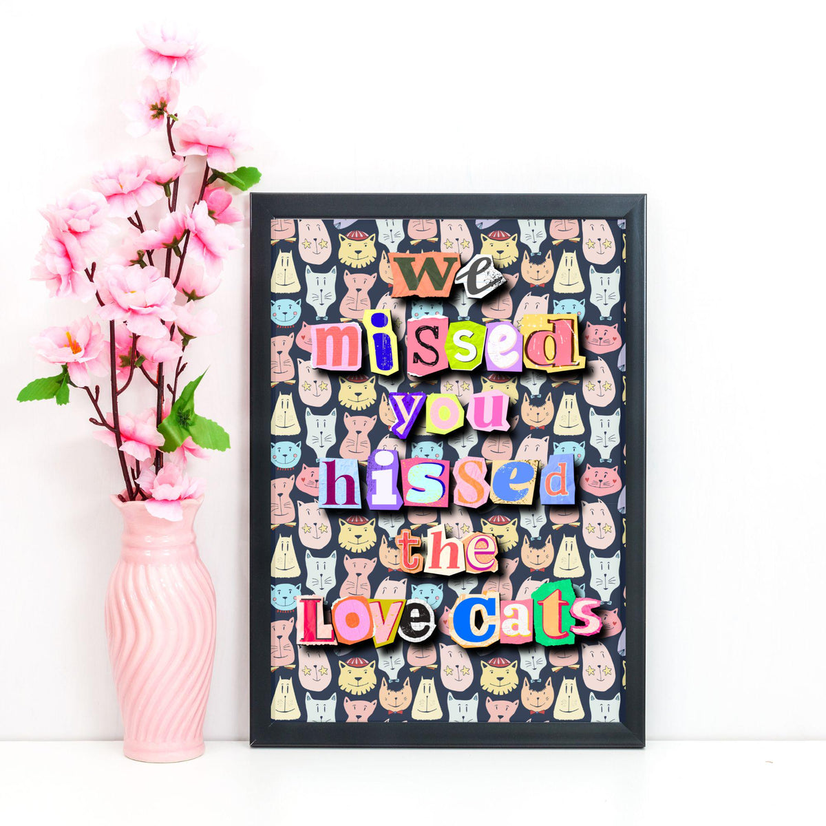 The Cure Song Lyric Poster, LoveCats, Music Wall Art, Robert Smith, 1970's Band Art