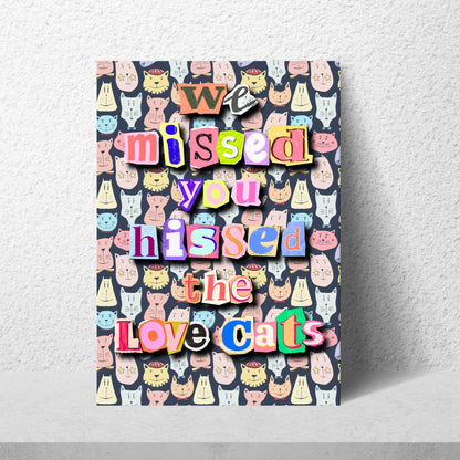 The Cure Song Lyric Poster, LoveCats, Music Wall Art, Robert Smith, 1970's Band Art