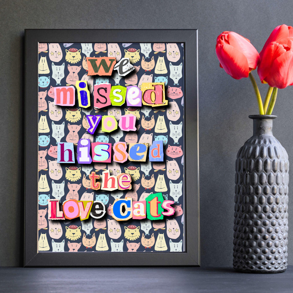 The Cure Song Lyric Poster, LoveCats, Music Wall Art, Robert Smith, 1970's Band Art