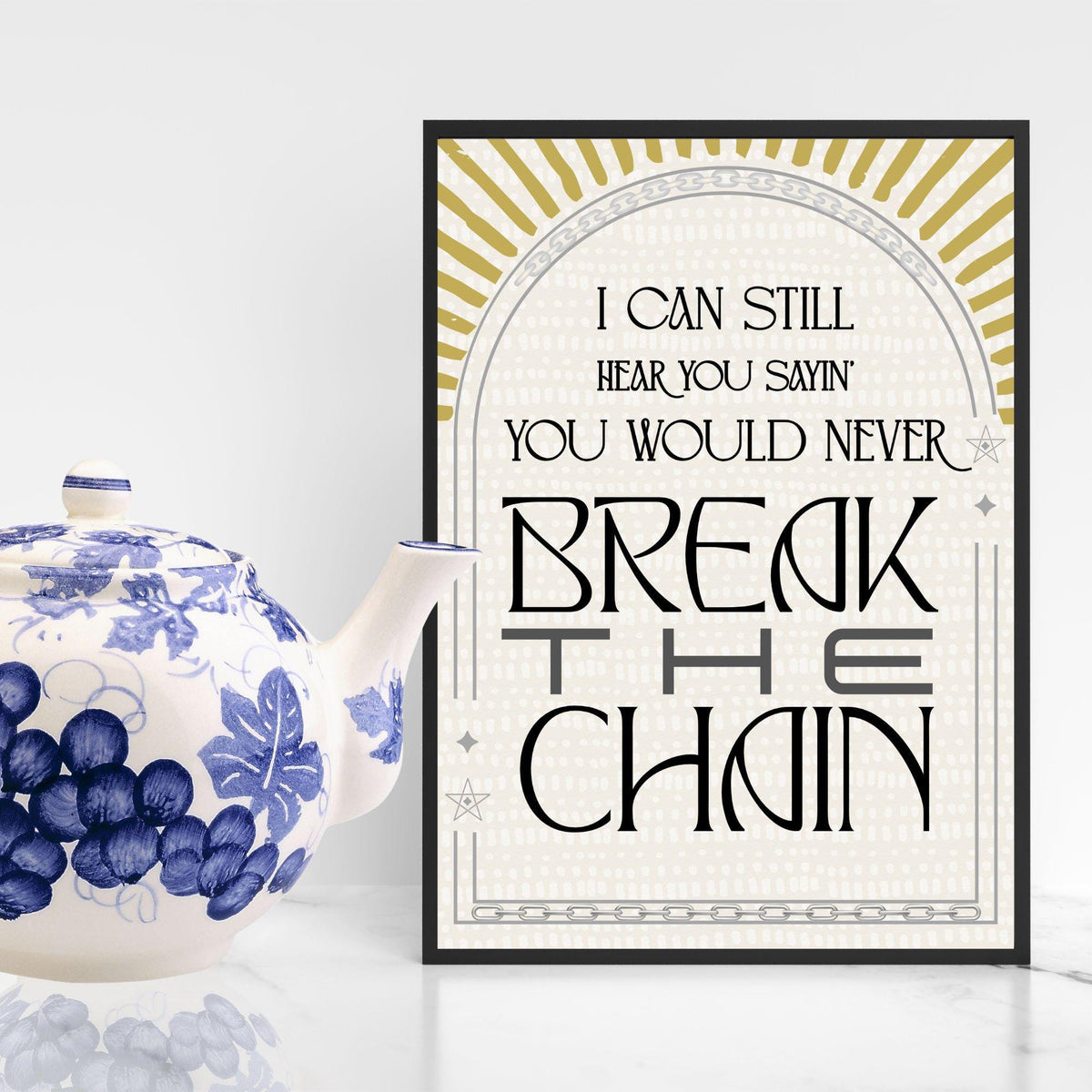 The Chain Song Lyric Poster, Fleetwood Mac Music Wall Art, Stevie Nicks 1970's Band Art