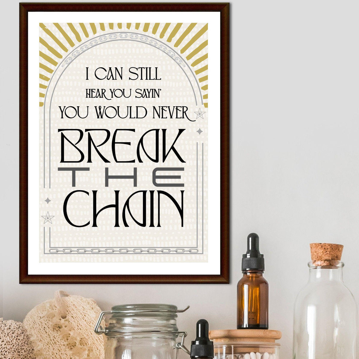 The Chain Song Lyric Poster, Fleetwood Mac Music Wall Art, Stevie Nicks 1970's Band Art