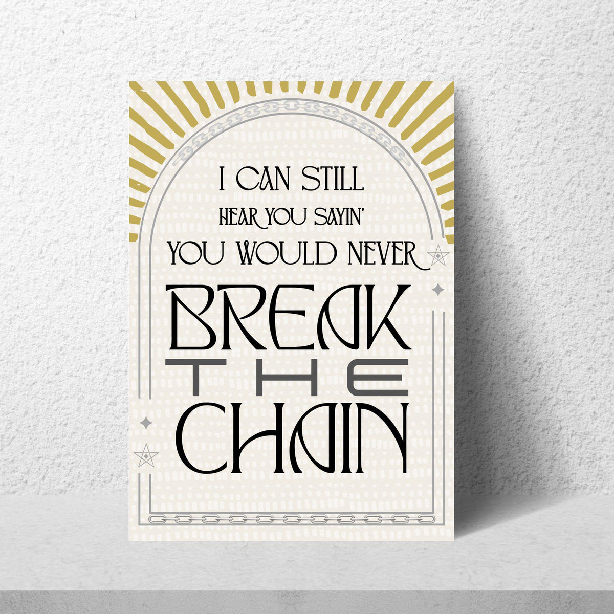 The Chain Song Lyric Poster, Fleetwood Mac Music Wall Art, Stevie Nicks 1970's Band Art
