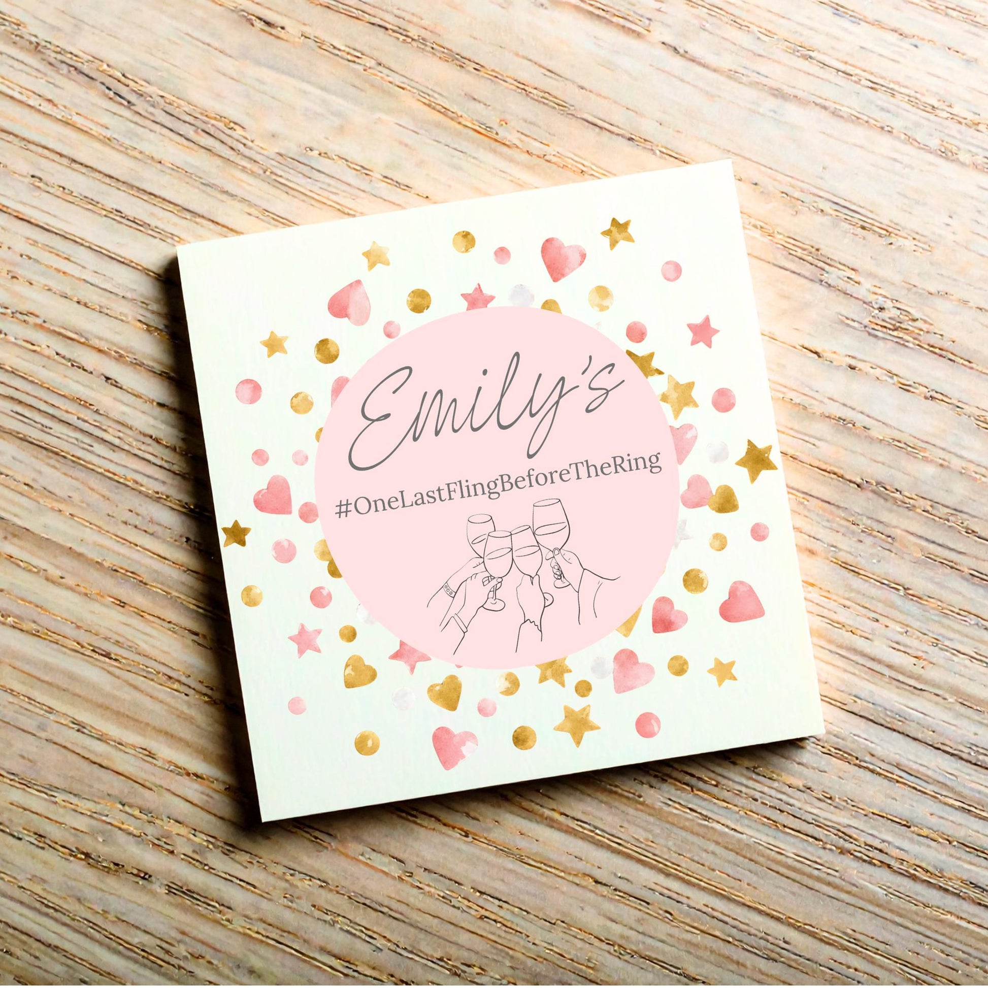 Hen Party Invitation Card, Bachelorette, Bridal Party Custom Invitation, 14x14cm, RSVP Event Invitation