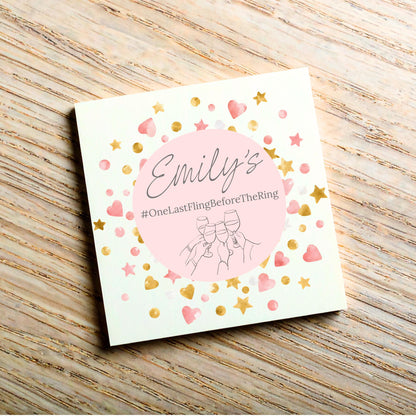 Hen Party Invitation Card, Bachelorette, Bridal Party Custom Invitation, 14x14cm, RSVP Event Invitation