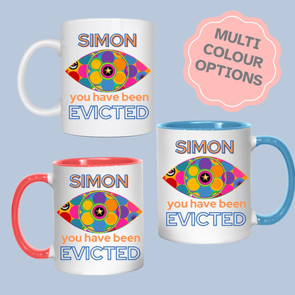 Personalised Big Brother Mug, Custom Name, Evicted or Diary Room Designs, Multi Colour Options