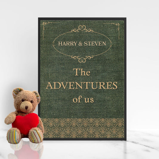 Personalised Book Cover Wall Art for Couple, Anniversary or Wedding Gift, Custom Book Cover Poster, Choice of Designs