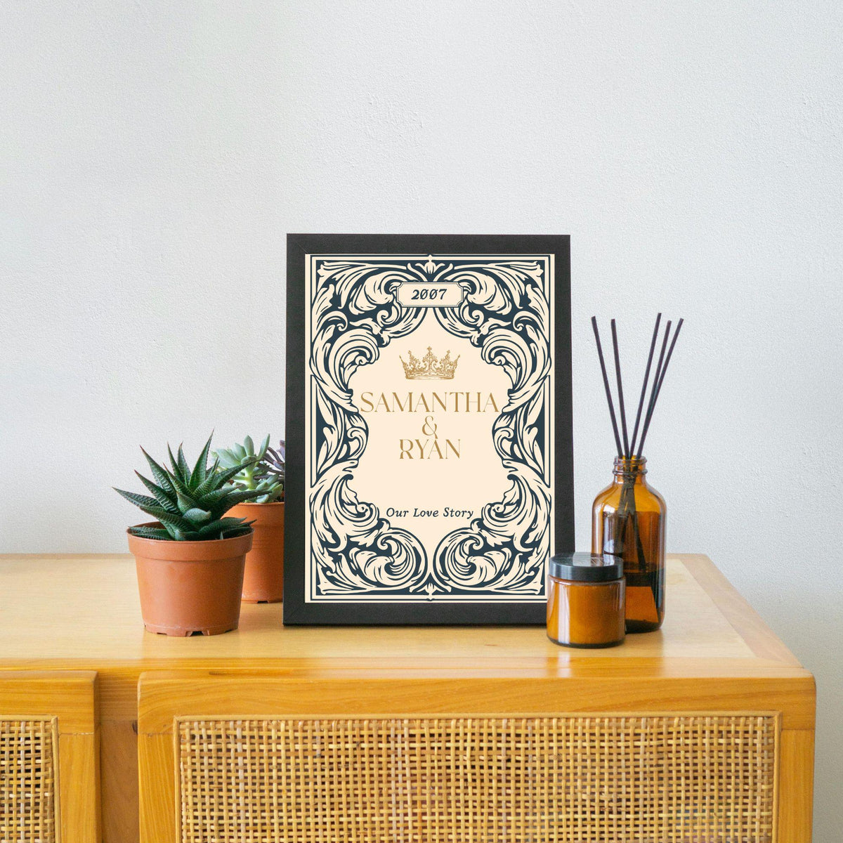 Personalised Book Cover Wall Art for Couple, Anniversary or Wedding Gift, Custom Book Cover Poster, Choice of Designs
