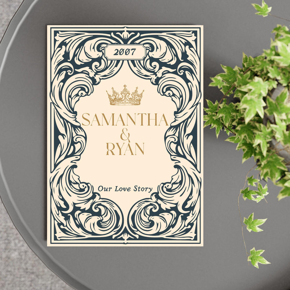 Personalised Book Cover Wall Art for Couple, Anniversary or Wedding Gift, Custom Book Cover Poster, Choice of Designs