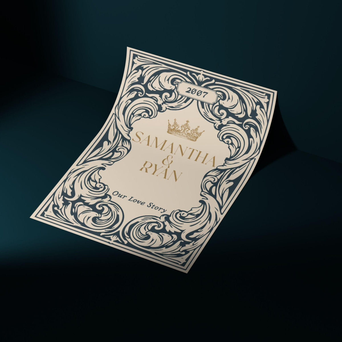 Personalised Book Cover Wall Art for Couple, Anniversary or Wedding Gift, Custom Book Cover Poster, Choice of Designs