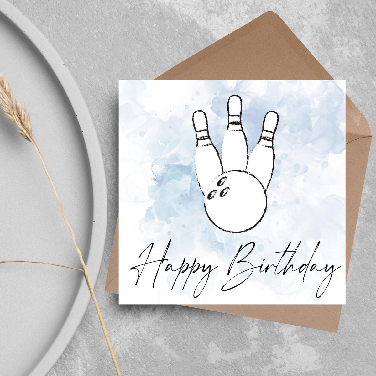 Ten Pin Bowling Birthday Card, Bowling Birthday Card, Birthday Card for Dad, Birthday Card for Uncle, 10 Pin Bowling Card, Sports Card