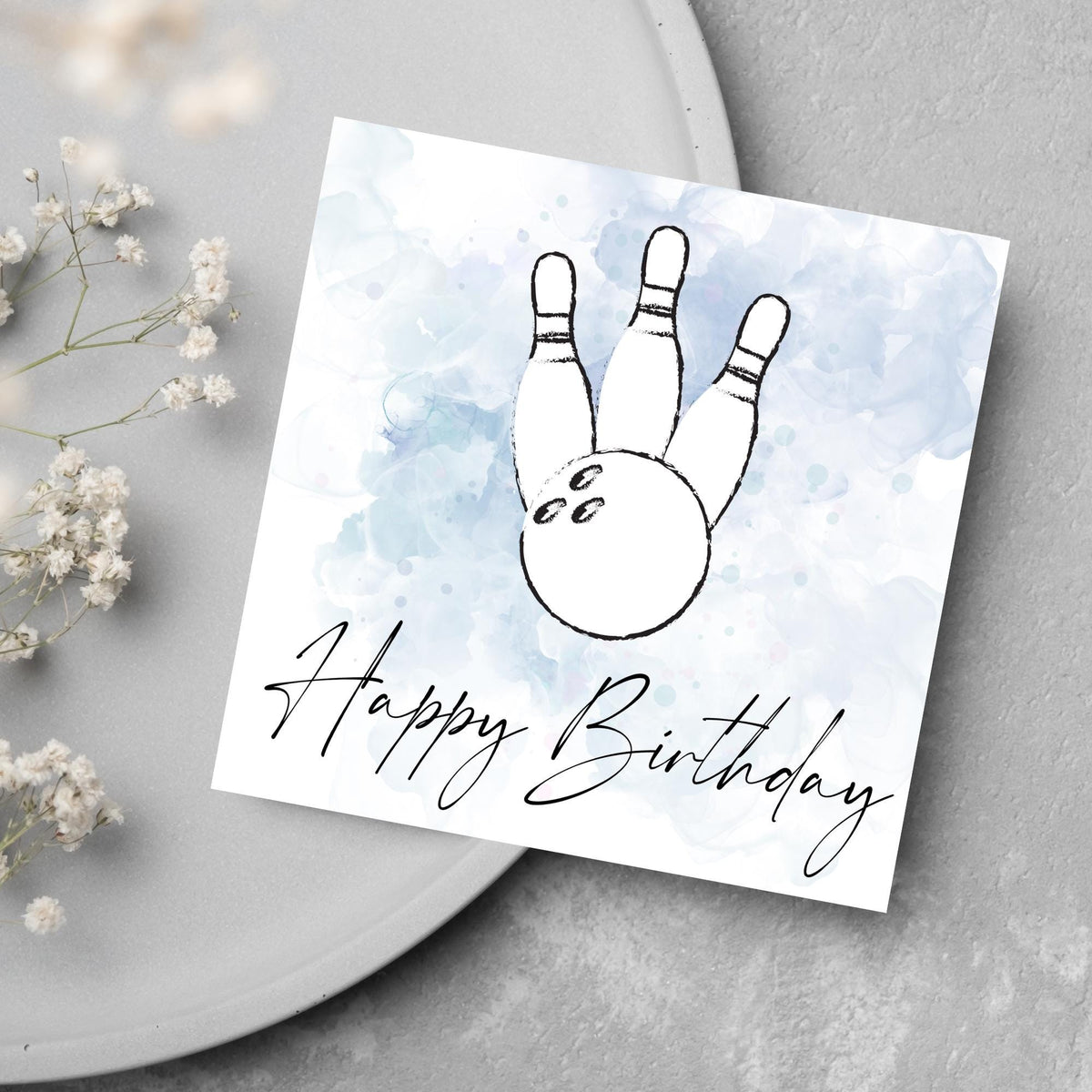 Ten Pin Bowling Birthday Card, Bowling Birthday Card, Birthday Card for Dad, Birthday Card for Uncle, 10 Pin Bowling Card, Sports Card
