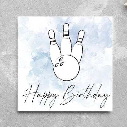 Ten Pin Bowling Birthday Card, Bowling Birthday Card, Birthday Card for Dad, Birthday Card for Uncle, 10 Pin Bowling Card, Sports Card