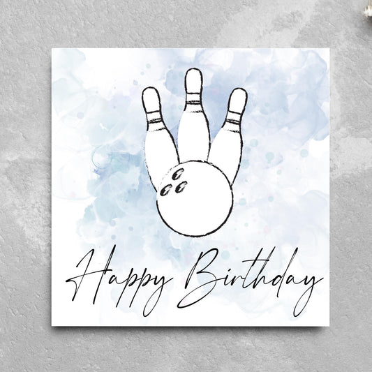 Ten Pin Bowling Birthday Card, Bowling Birthday Card, Birthday Card for Dad, Birthday Card for Uncle, 10 Pin Bowling Card, Sports Card