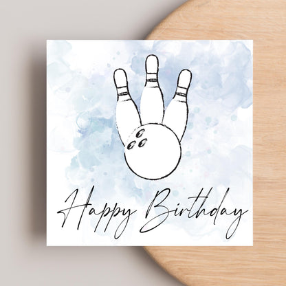 Ten Pin Bowling Birthday Card, Bowling Birthday Card, Birthday Card for Dad, Birthday Card for Uncle, 10 Pin Bowling Card, Sports Card