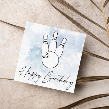 Ten Pin Bowling Birthday Card, Bowling Birthday Card, Birthday Card for Dad, Birthday Card for Uncle, 10 Pin Bowling Card, Sports Card