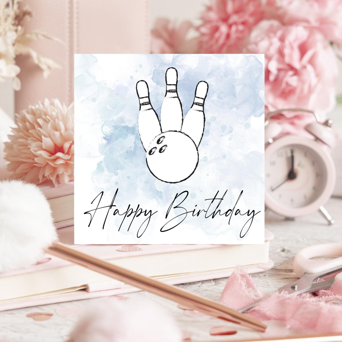 Ten Pin Bowling Birthday Card, Bowling Birthday Card, Birthday Card for Dad, Birthday Card for Uncle, 10 Pin Bowling Card, Sports Card
