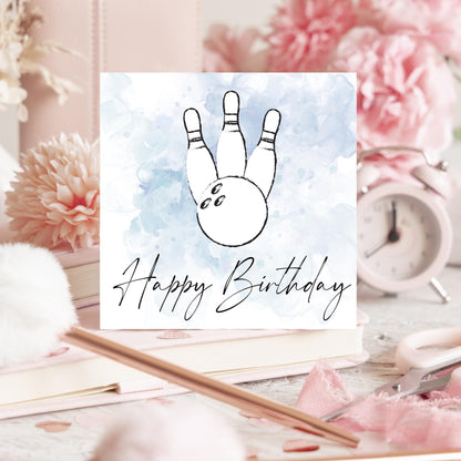 Ten Pin Bowling Birthday Card, Bowling Birthday Card, Birthday Card for Dad, Birthday Card for Uncle, 10 Pin Bowling Card, Sports Card