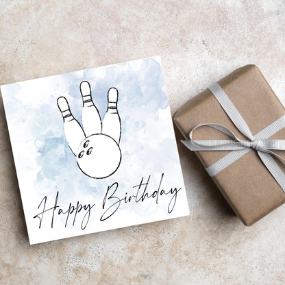 Ten Pin Bowling Birthday Card, Bowling Birthday Card, Birthday Card for Dad, Birthday Card for Uncle, 10 Pin Bowling Card, Sports Card