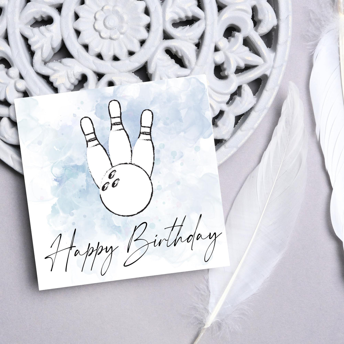 Ten Pin Bowling Birthday Card, Bowling Birthday Card, Birthday Card for Dad, Birthday Card for Uncle, 10 Pin Bowling Card, Sports Card