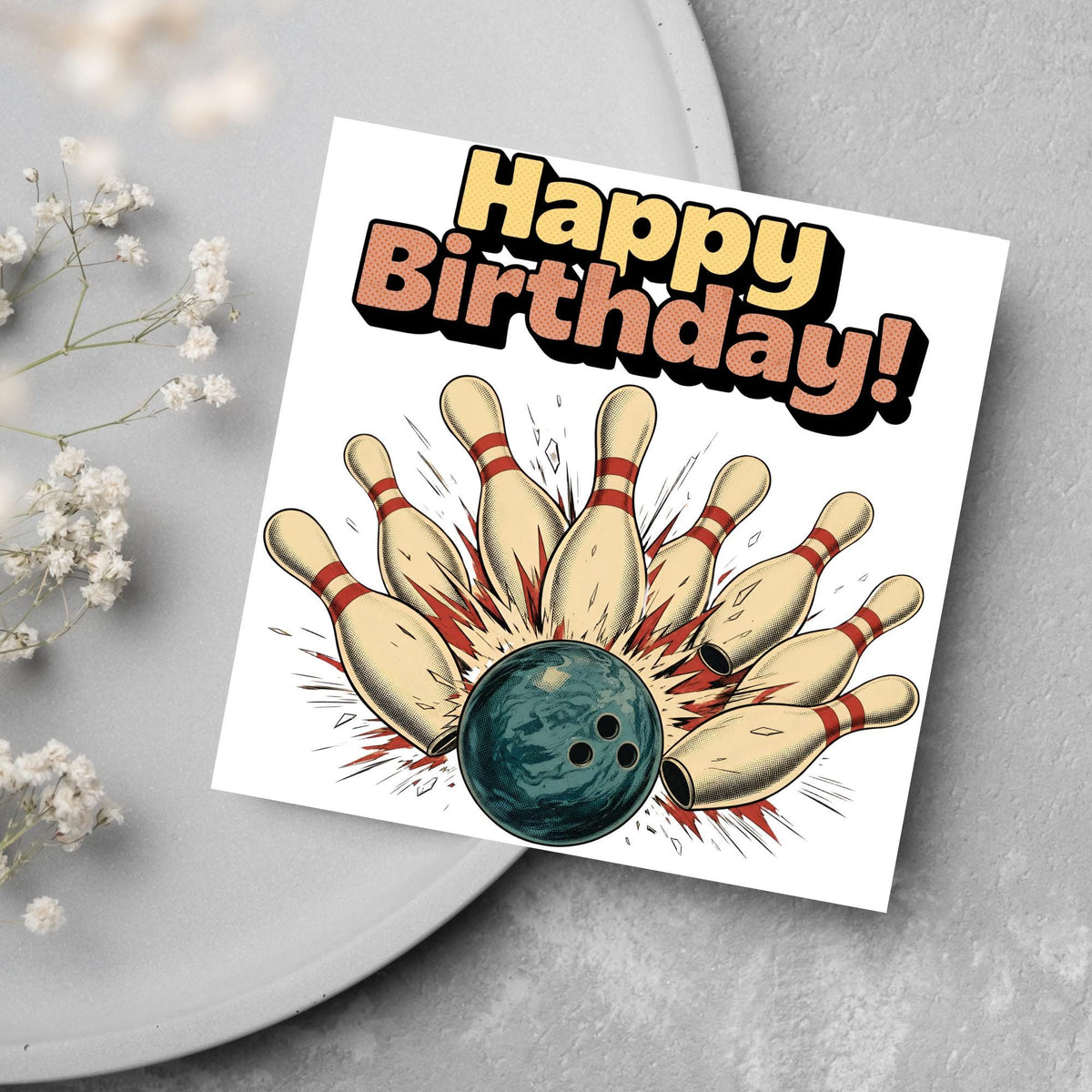 Ten Pin Bowling Birthday Card, Bowling Birthday Card, Birthday Card for Dad, Birthday Card for Uncle, 10 Pin Bowling Card, Sports Card
