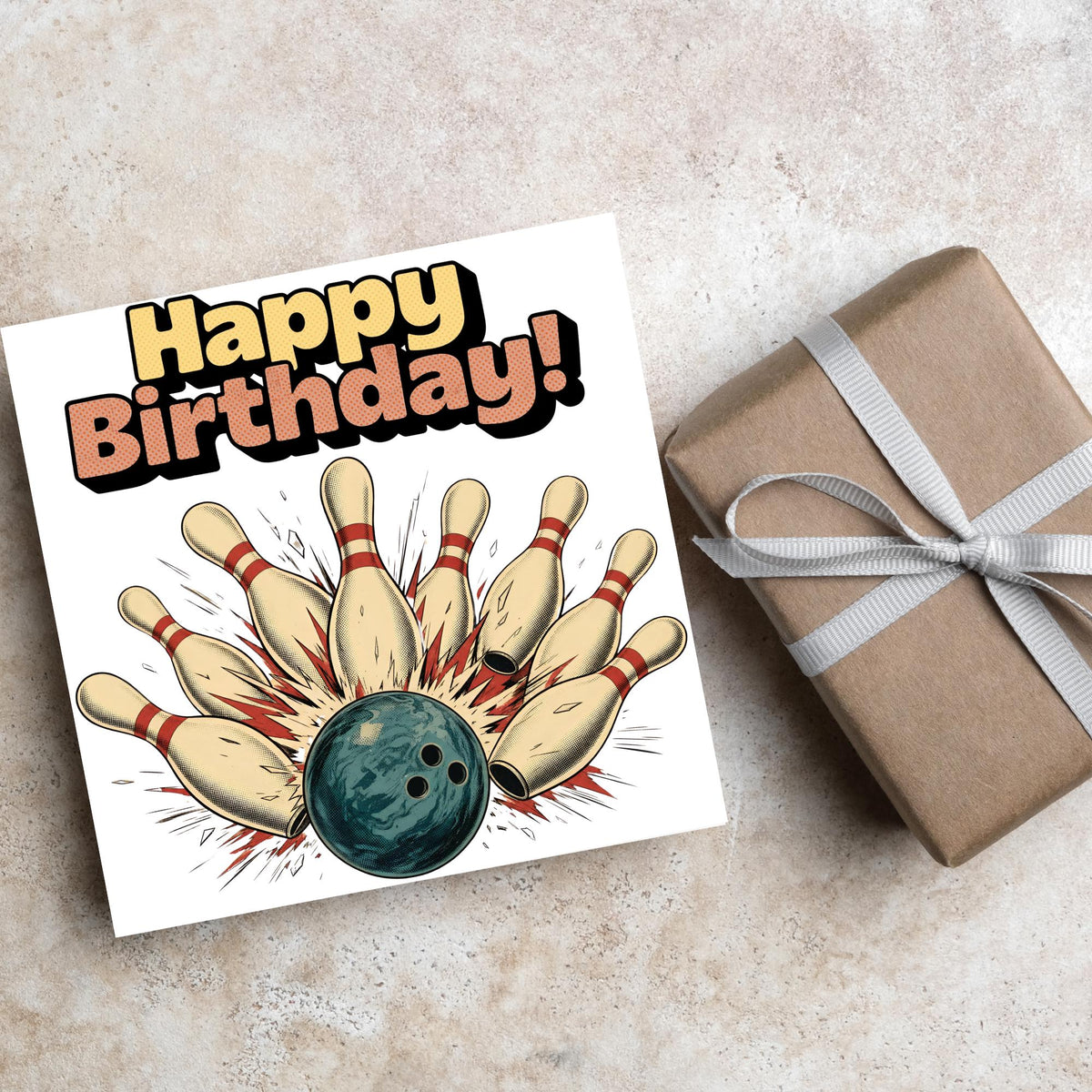 Ten Pin Bowling Birthday Card, Bowling Birthday Card, Birthday Card for Dad, Birthday Card for Uncle, 10 Pin Bowling Card, Sports Card