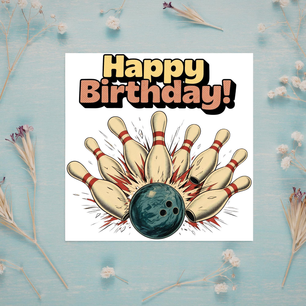 Ten Pin Bowling Birthday Card, Bowling Birthday Card, Birthday Card for Dad, Birthday Card for Uncle, 10 Pin Bowling Card, Sports Card