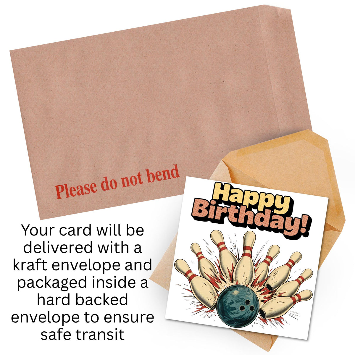 Ten Pin Bowling Birthday Card, Bowling Birthday Card, Birthday Card for Dad, Birthday Card for Uncle, 10 Pin Bowling Card, Sports Card