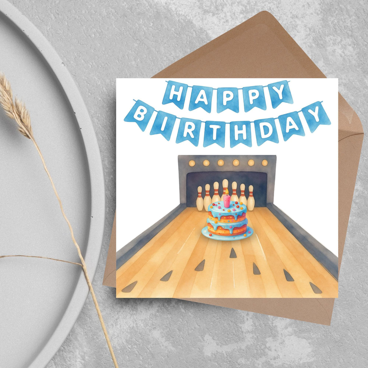 Ten Pin Bowling Birthday Card, Bowling Birthday Card, Birthday Card for Dad, Birthday Card for Uncle, 10 Pin Bowling Card, Sports Card