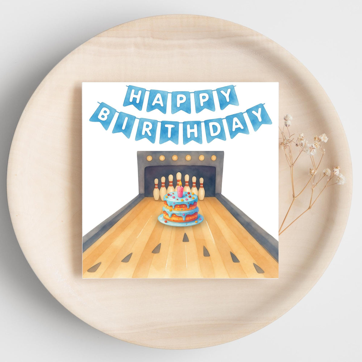 Ten Pin Bowling Birthday Card, Bowling Birthday Card, Birthday Card for Dad, Birthday Card for Uncle, 10 Pin Bowling Card, Sports Card
