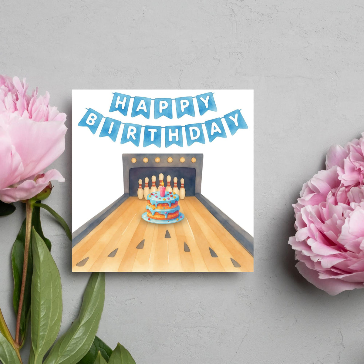 Ten Pin Bowling Birthday Card, Bowling Birthday Card, Birthday Card for Dad, Birthday Card for Uncle, 10 Pin Bowling Card, Sports Card