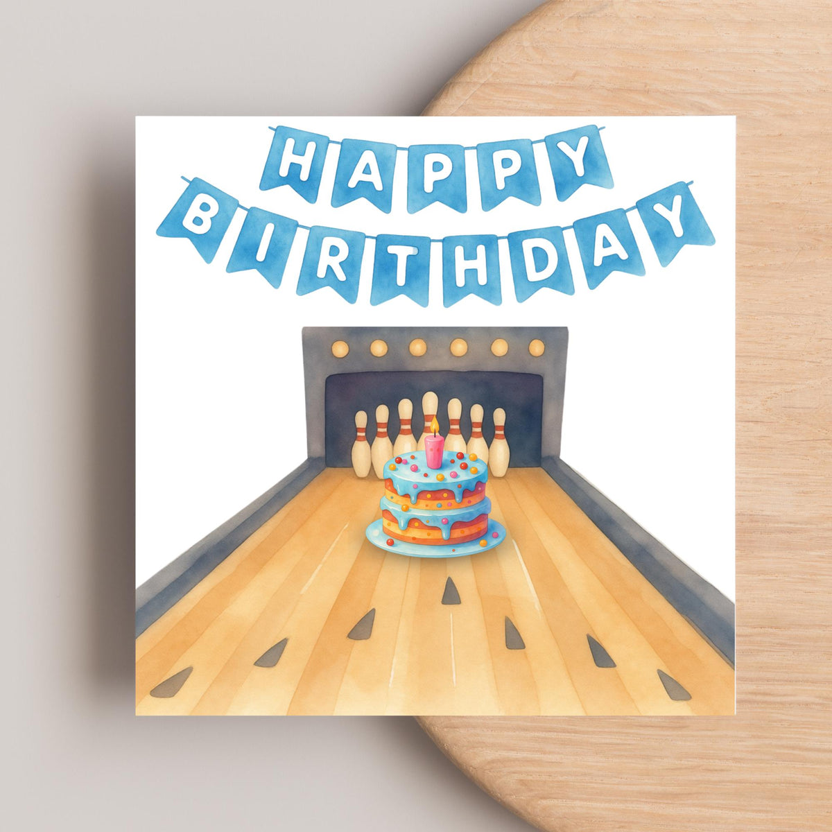Ten Pin Bowling Birthday Card, Bowling Birthday Card, Birthday Card for Dad, Birthday Card for Uncle, 10 Pin Bowling Card, Sports Card