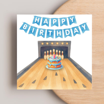 Ten Pin Bowling Birthday Card, Bowling Birthday Card, Birthday Card for Dad, Birthday Card for Uncle, 10 Pin Bowling Card, Sports Card