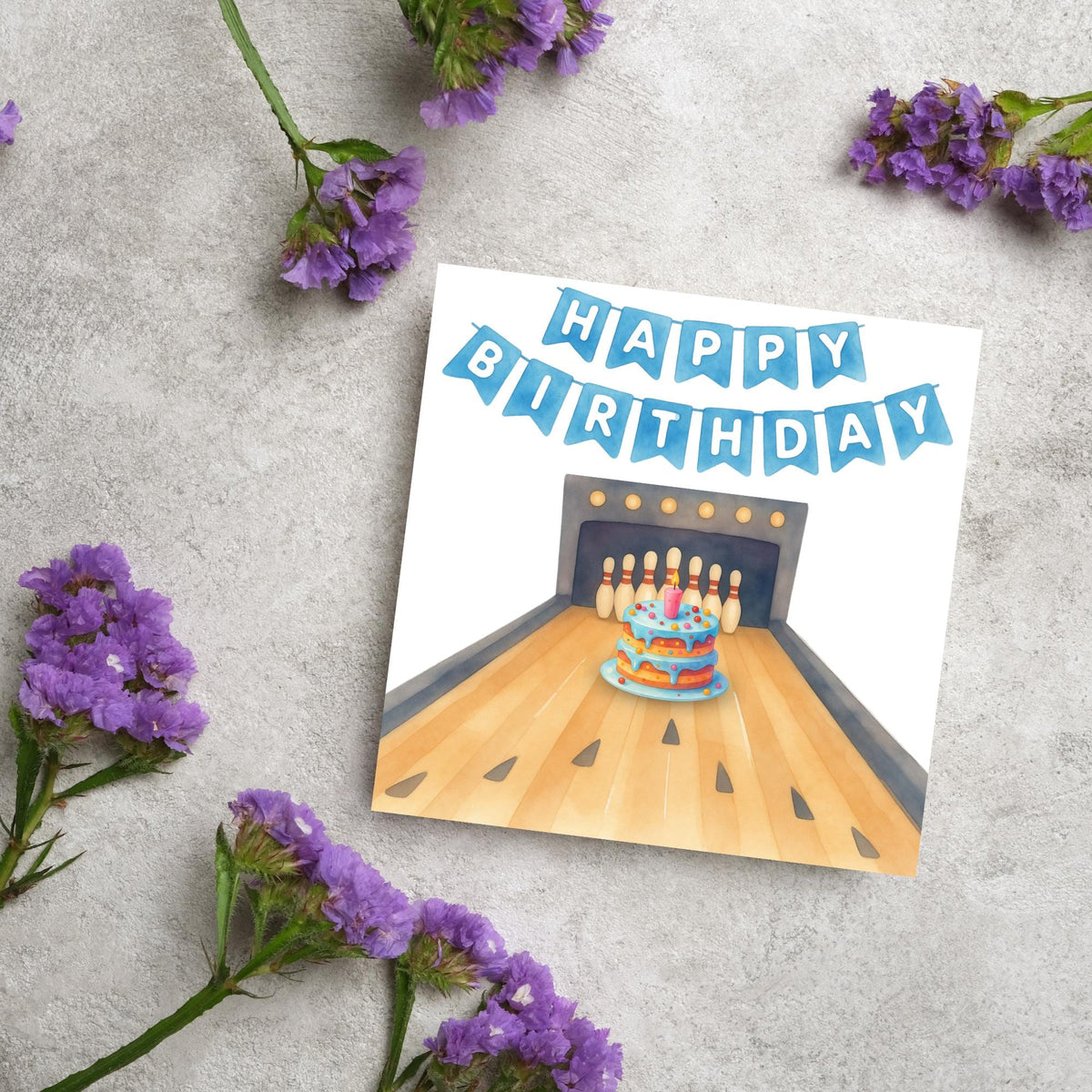 Ten Pin Bowling Birthday Card, Bowling Birthday Card, Birthday Card for Dad, Birthday Card for Uncle, 10 Pin Bowling Card, Sports Card