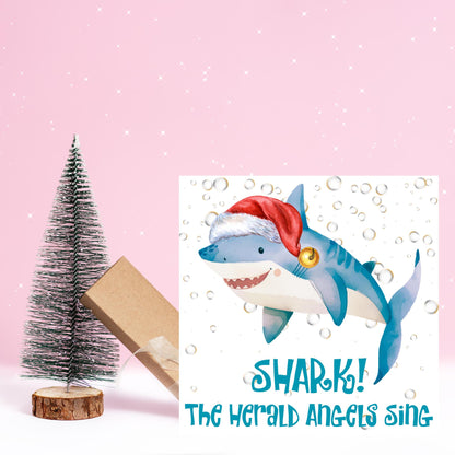 Shark Christmas card, Claus Xmas Card, Cards for Shark Lovers, Funny Christmas Card for Dad, Pun Card