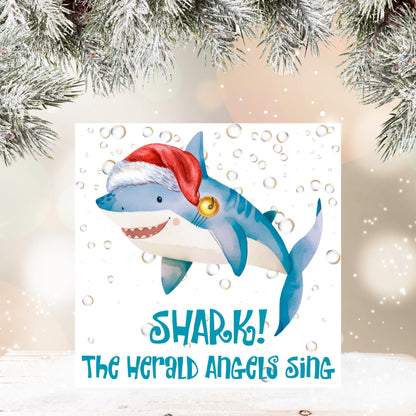 Shark Christmas card, Claus Xmas Card, Cards for Shark Lovers, Funny Christmas Card for Dad, Pun Card