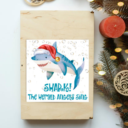Shark Christmas card, Claus Xmas Card, Cards for Shark Lovers, Funny Christmas Card for Dad, Pun Card