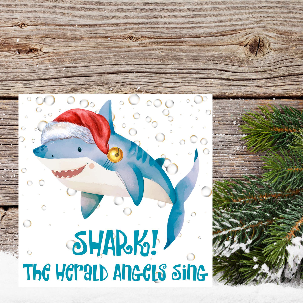 Shark Christmas card, Claus Xmas Card, Cards for Shark Lovers, Funny Christmas Card for Dad, Pun Card