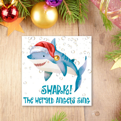 Shark Christmas card, Claus Xmas Card, Cards for Shark Lovers, Funny Christmas Card for Dad, Pun Card