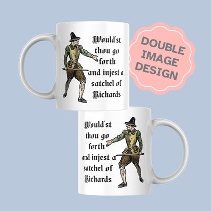 Medieval Mug, Marginalia, Funny Rude Coffee Cup - Multi Colour Options
