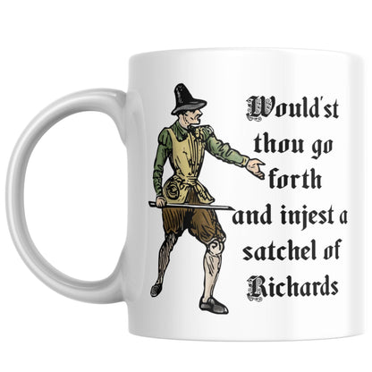 Medieval Mug, Marginalia, Funny Rude Coffee Cup - Multi Colour Options