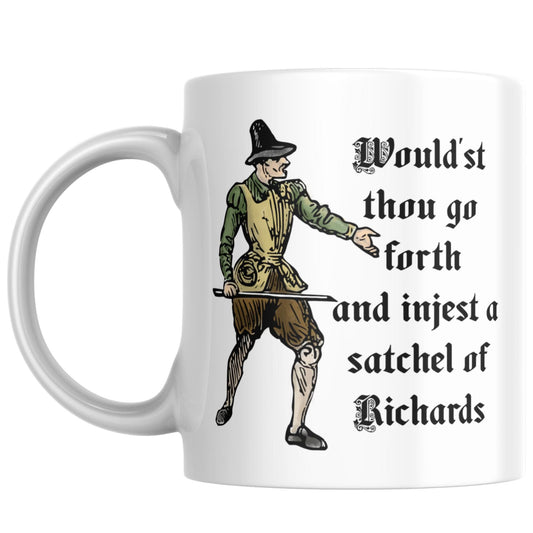 Medieval Mug, Marginalia, Funny Rude Coffee Cup - Multi Colour Options
